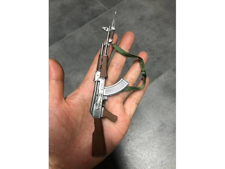 Modèle miniature 1/6, simulation artisanale, fusil mitrailleur AK-47 détachable en métal et bois massif, Seconde Guerre mondiale, Soviétique