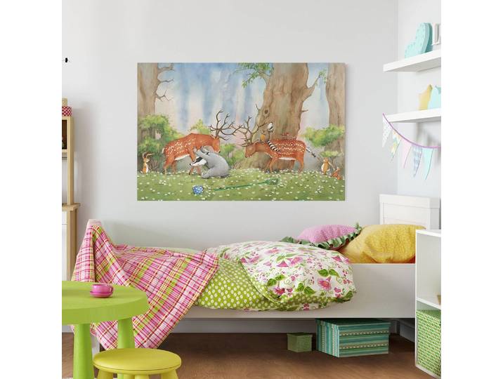 Tableau déco Wassili aide un cerf 90 x 60cm Multicolore