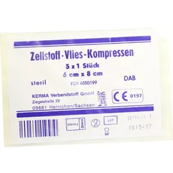 Zellstoff Vlies-Kompressen 6x8cm Steril 5 ST