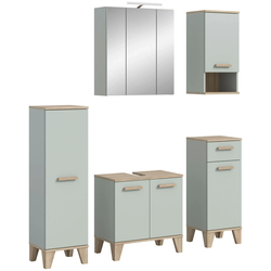 Badezimmer Star 6-tlg. ca. 128 cm Eiche/Graugrün
