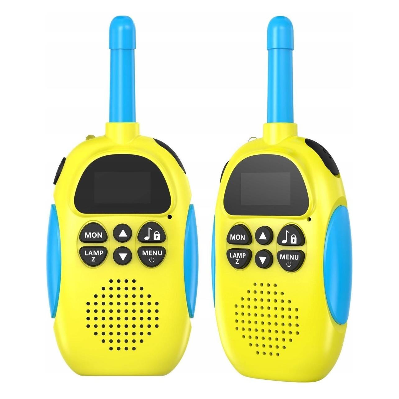 Aptel Zestaw 2x Radiotelefon Krótkofalówka Walkie Talkie 3km 16 kanałów KiddoBoo / Żółty (3 km) (KIDDOBOO)