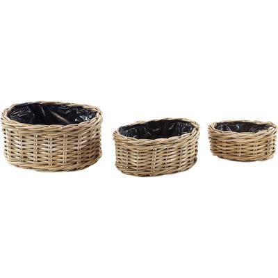 Übertopf LOCKER "Pflanzkorb", grau, B:24cm H:10cm T:17cm, Rattan, Pflanzgefäße