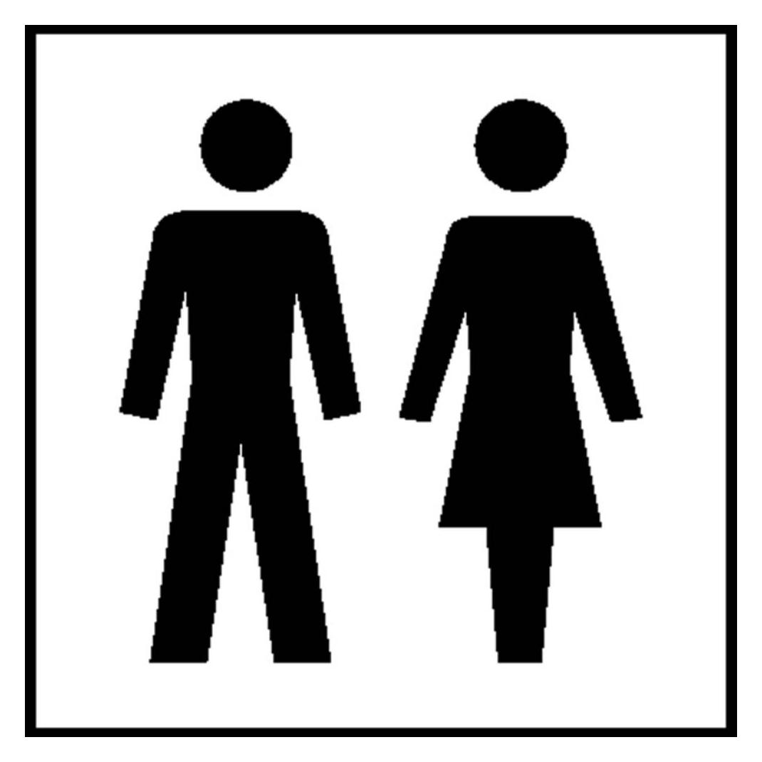 Wolk Türschild WC - Damen/Herren Kunststoff B x H 100 mm 1 St. (43.5880.12)