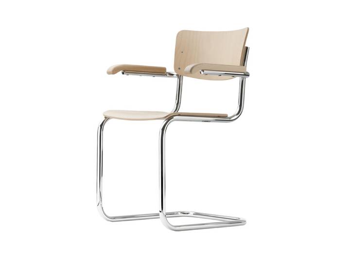 Thonet Armlehnstuhl S43F Buche natur klar lackiert braun 55x83x53 cm