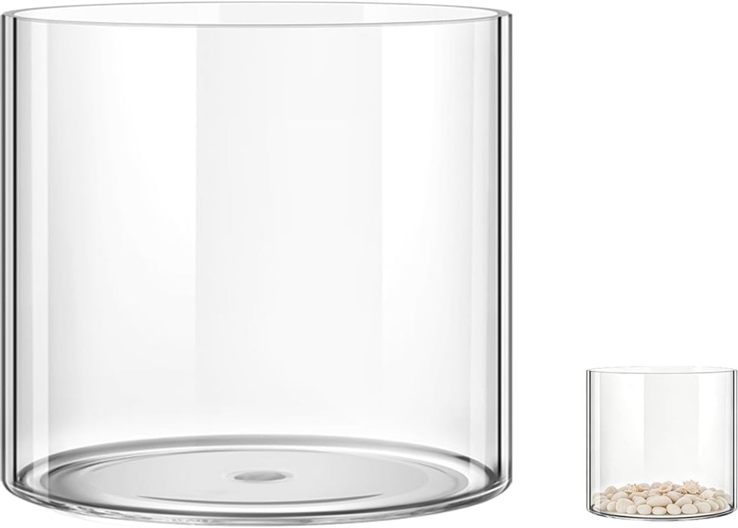 Ronde acryl vaas transparant - Diameter: 12 cm - Homevero