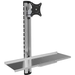 EFB Elektronik Wandhalterung für 38,10cm (15")-27", mit Tastaturablage (Wand, 27", 8 kg), Monitor Halterung, Silber