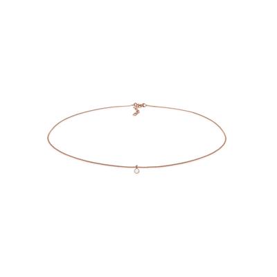 Collier ELLI "Choker mit Anhänger Mondstein Rund 925 Silber" Gr. 36, rosa (rosegold), Halsketten, Damen, 36,mit Stein, Silber 925 (Sterlingsilber), L: 36, Collier