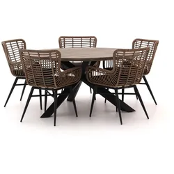 Intenso Asti/Rough-Y Ø 150 cm Gartenmöbel-Set 6-teilig