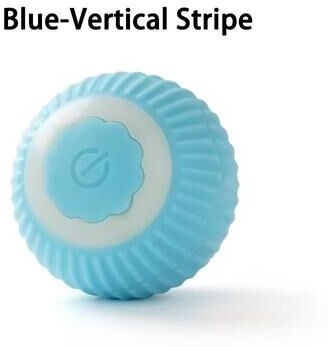 Inspired Finds USB Rechargeable Smart Rolling Cat Ball Automatic Interactive Toy For Indoor Cats blue Vertical Stripe