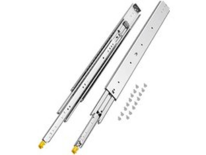 VEVOR Glissière de tiroir à extension complète, 812 mm, coulisse de tiroir verrouillable, 1 paire, capacité de charge 226,8 kg, rail coulissant à montage latéral avec roulement à billes et verrou