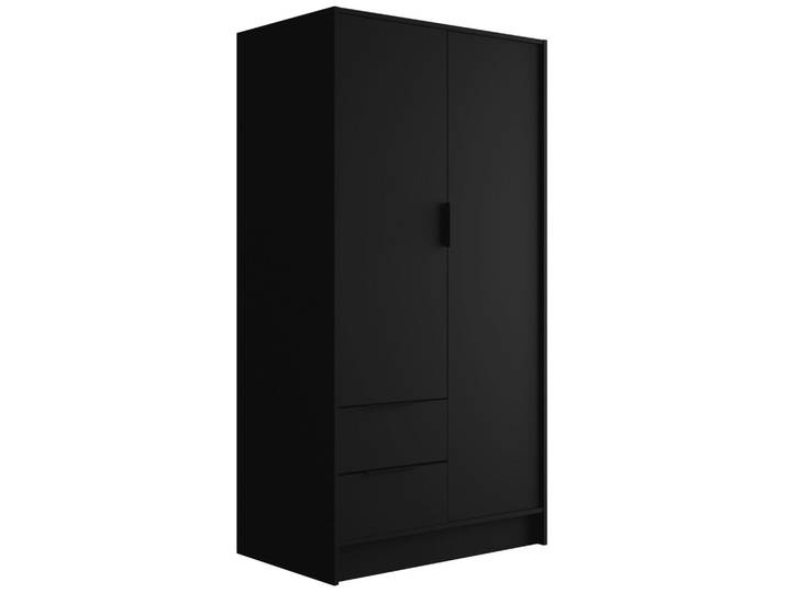 KLEIDERSCHRANK mit Flügeltüren KOLIN 100x200cm Schwarz