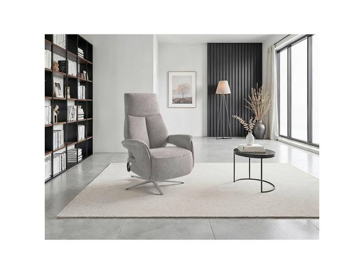 Sit & More Relaxsessel TV Lazy E L3, Grau, Metall, 75x117x85 cm, Liegefunktion, Herz-Waage-Funktion, Sitzfläche 360° drehbar, gepolsterte Armlehnen, Wohnzimmer, Sessel, Relaxsessel