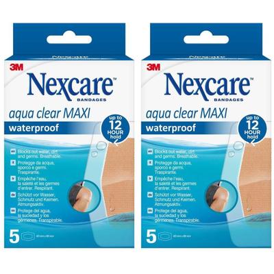 Nexcare Aqua Clear maxi waterproof 6x8,8 cm 2x 2x5 St Pflaster