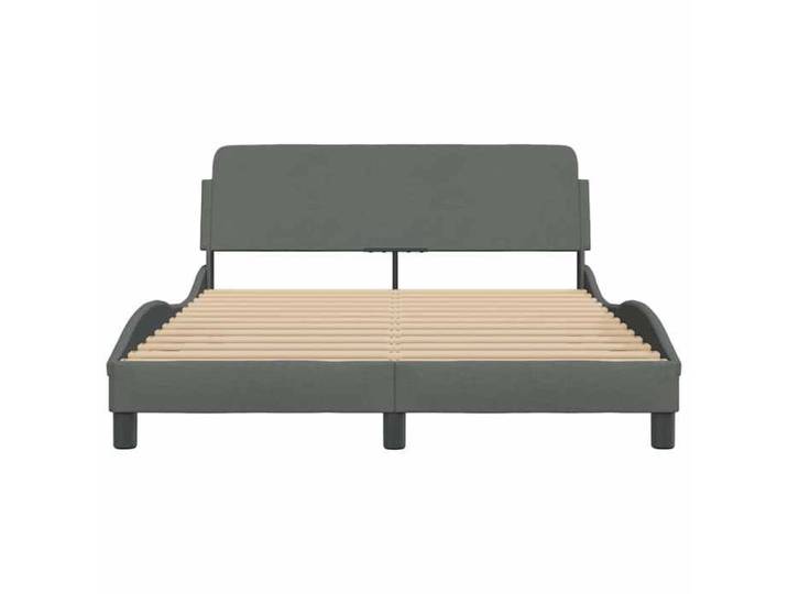 Magnifique Cadre de lit Dover double - Sommiers à lattes - gris foncé 140x190cm tissu 8222