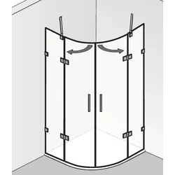 HSK Atelier Plan Pur AP.243 Runddusche 4-teilig, 2 Drehtüren AP.243