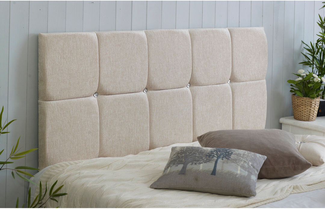 Etta Avenue Bria Upholstered Chenille Headboard Cream Single (3')
