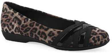 Women's Chic Ballet Flat by Cliffs in Tan Leopard Nylon (Size 6 1/2 M)