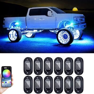 Uplifted Finds Electric Underglow LED Car Light Kit Underbody RGB Ground Lighting With App Control 12 Pods