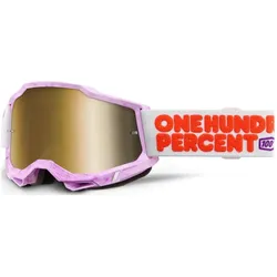 100%, Unisex, Sportbrille, Accuri 2 Goggle Hundreds - Mirror True Gold Lens (Rosa, Mirror True Gold), Gold, Pink