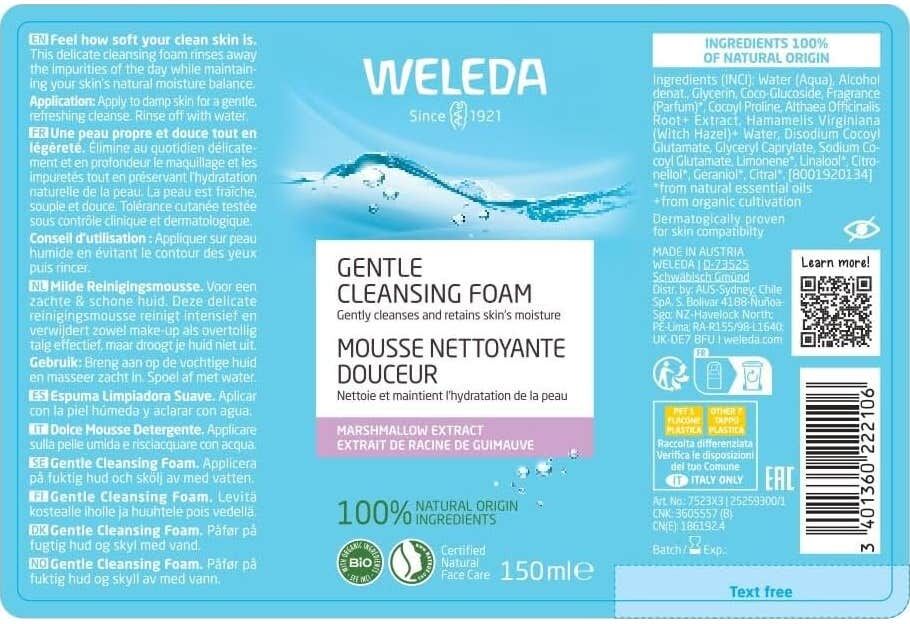 Weleda Espuma Limpiadora Suave 150ml
