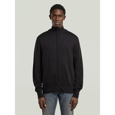 Cardigan G-STAR "Premium Core Full Zip Knit", Herren, Gr. M, schwarz (dk schwarz), Obermaterial: 100% Wolle, Strickjacken