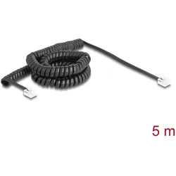 DELOCK Telefonkabel/Spiralkabel RJ11 St. zu RJ11 St.5m