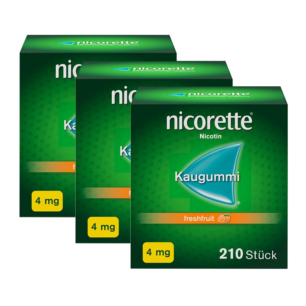 Nicorette 4MG Freshfruit 3er-Pack 3x210 St Kaugummi