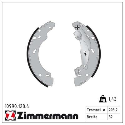 ZIMMERMANN Bremsbackensatz 109901284 Hinterachse für SMART