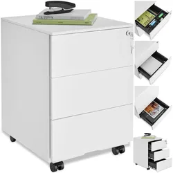 tectake® Aktenrollschrank, aus pulverbeschichtetem Stahl, herausnehmbarer Einsatz für Büroutensilien, 39 x 45 x 55 cm