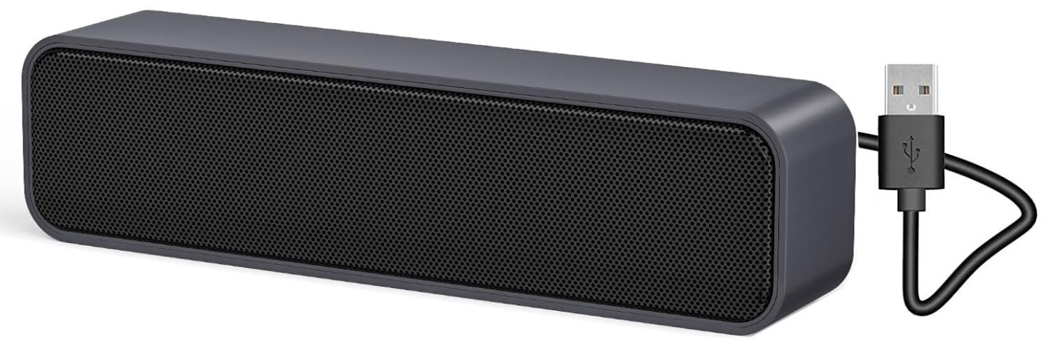 Selius SoundBar Mini USB-luidspreker voor computer en laptop, blauwgrijs