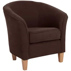 SESSEL Karine Bezug Veloursstoff Buche natur / braun