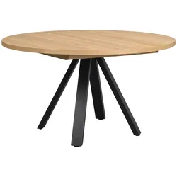 Esstisch Maddock aus Eiche, rundes skandinavisches Design, Natur, 135 cm Durchmesser
