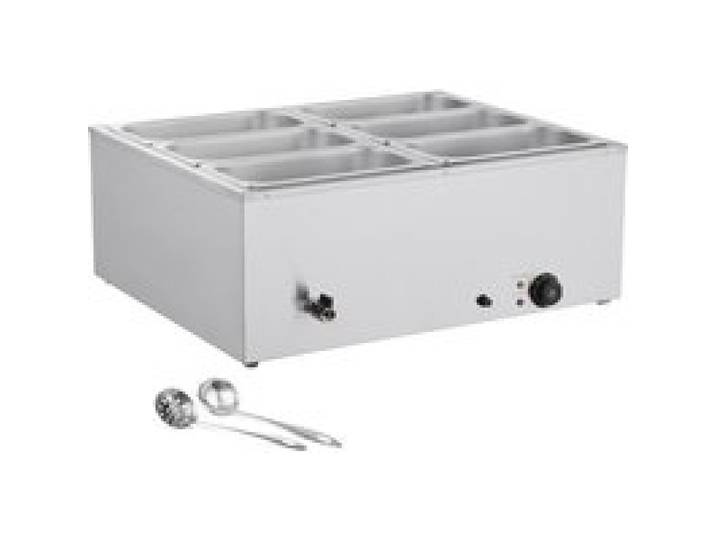 Chauffe-plat électrique - DUOKU - M-1323 - 1500W - Acier inoxydable - 6 bacs 1/3