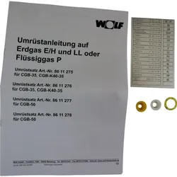 Wolf Umrüstsatz Flüssiggas - Erdgas E/LL 8611275 und Erdgas E - LL, für CGB-(K)-35