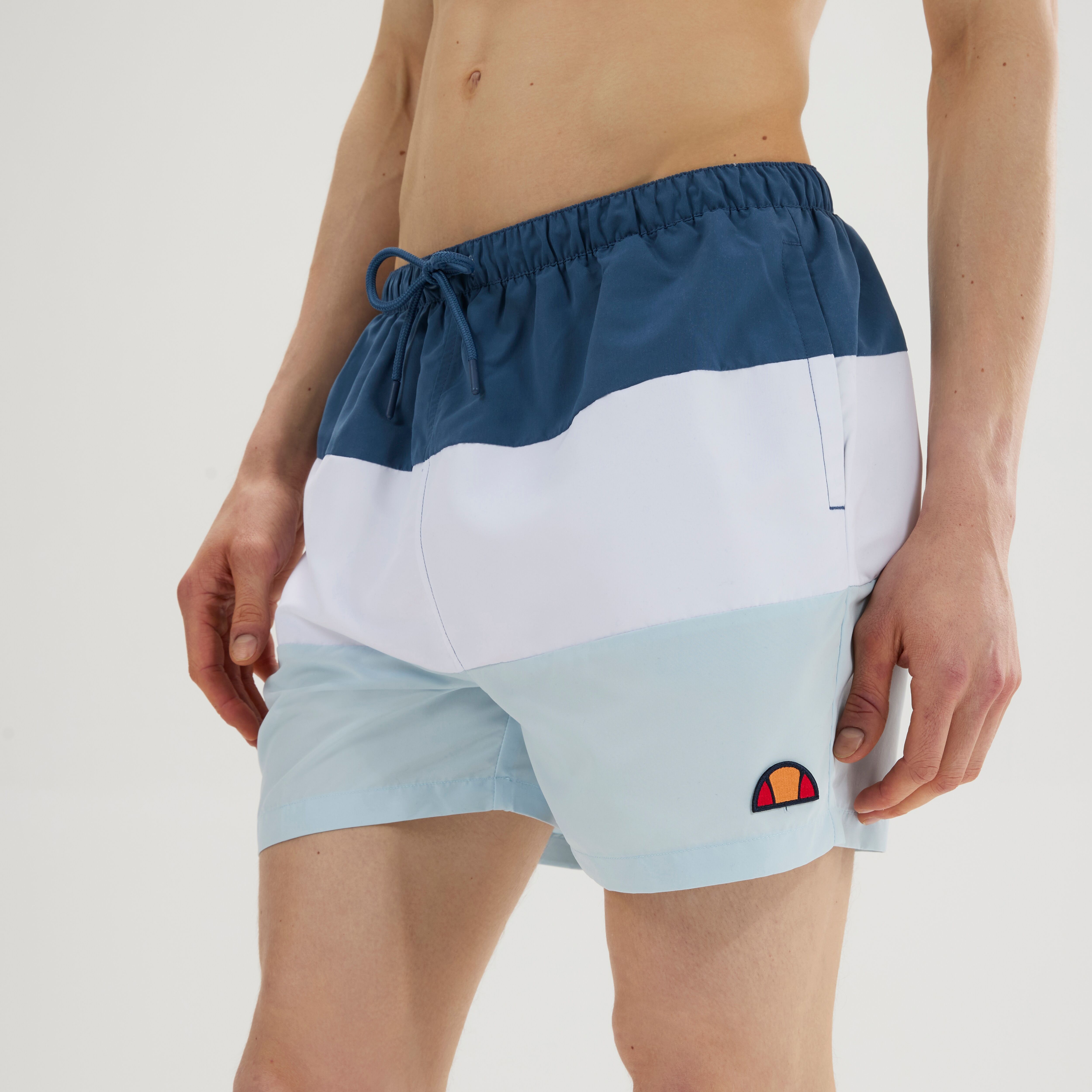 Badehose ELLESSE "CIELO SWIM SORTS", Herren, Gr. XL, N-Gr, blau (blau, weiß, l), Obermaterial: 100% Polyester, Badehosen Badehose, für sportliche Aktivitäten geeignet, sportlicher Stil, aus Polyester blau, weiß, l XL, N-Gr