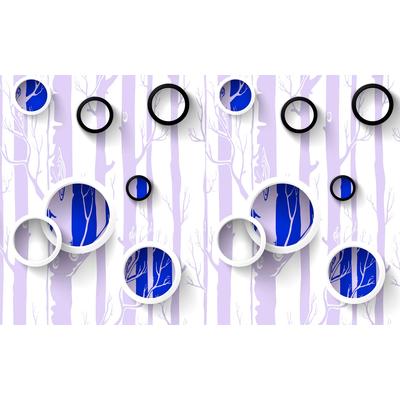 Fototapete PAPERMOON "Muster mit Wald", bunt, B:2,5m L:1,86m, Vlies, Tapeten