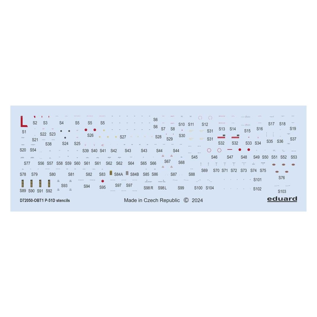Eduard P-51D stencils (D72050)