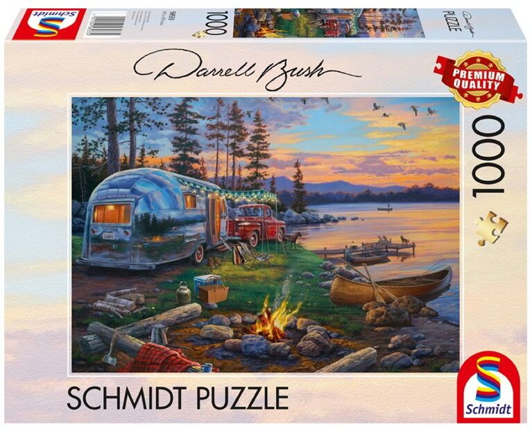 Puzzle 1000 pcs Place de camping idyllique - Puzzles Schmidt