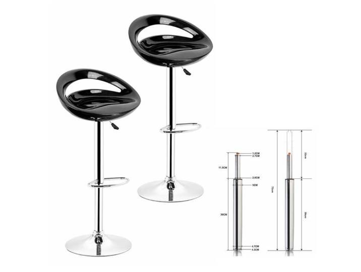 TABOURET DE BAR LOT DE 2 TABOURETS DE BAR CHAISE DE BAR - NOIR