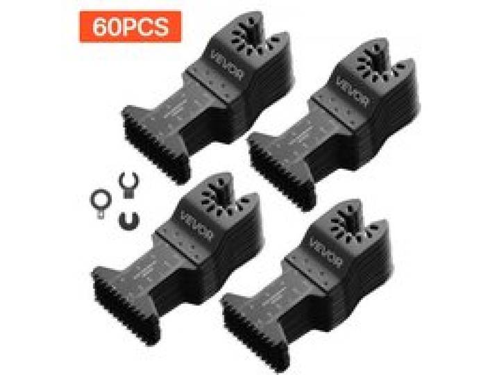 VEVOR 60 Stk. Multitool Sägeblätter, Oszillierende Sägeblätter mit Japanischen Zähnen, Oszillierwerkzeug Zubehör für Holz Kunststoff & PVC, Multitool Zubehör für Bosch Fein Dewalt Milwaukee Craftsman