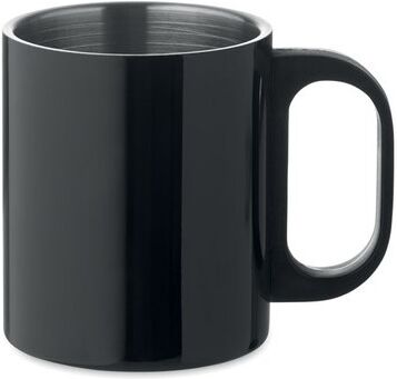 Mug isotherme publicitaire double paroi 300 ml TANISS acier inoxydable noir