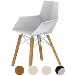 Vondom »FAZ Wood« Armlehnstuhl Lackiert Hochglanz / Black / Eschenholz hell
