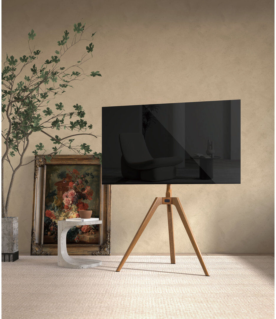 George Oliver Multi-Screen Single Screen Floor stand mount Electronic Mount Dark Walnut 90cm W