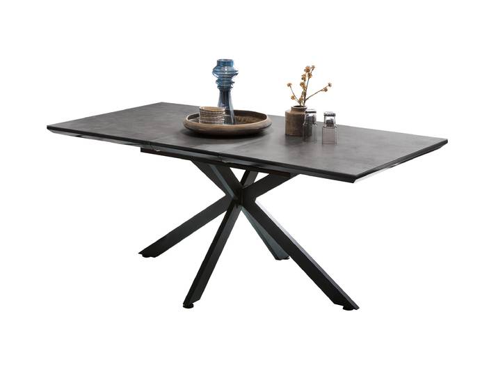 Esstisch ausziehbar 140 - 180 cm Keramikoptik Glas - JORUNN