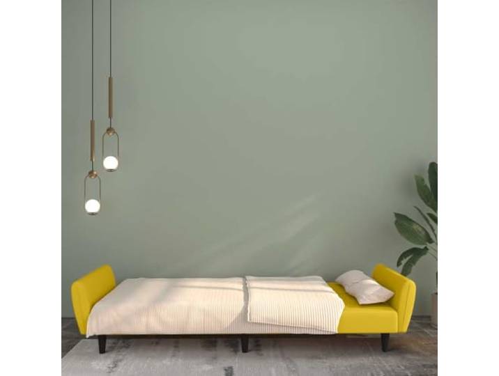 KTHLBRH Schlafsofa, 2-Sitzer, Samt, Gelb Gestell aus Holz, umwandelbar, Schaumstoff, 110 kg, für Wohnzimmer