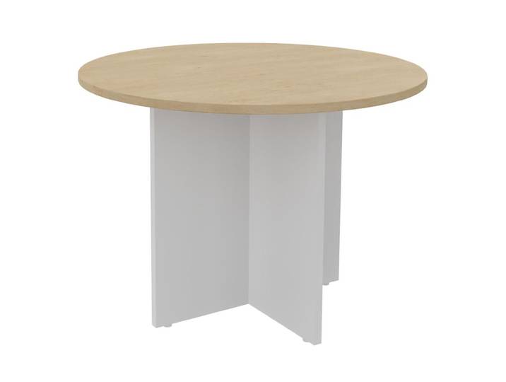 Table ronde Activity Ø.100 cm - Plateau Chêne - Pieds Blanc