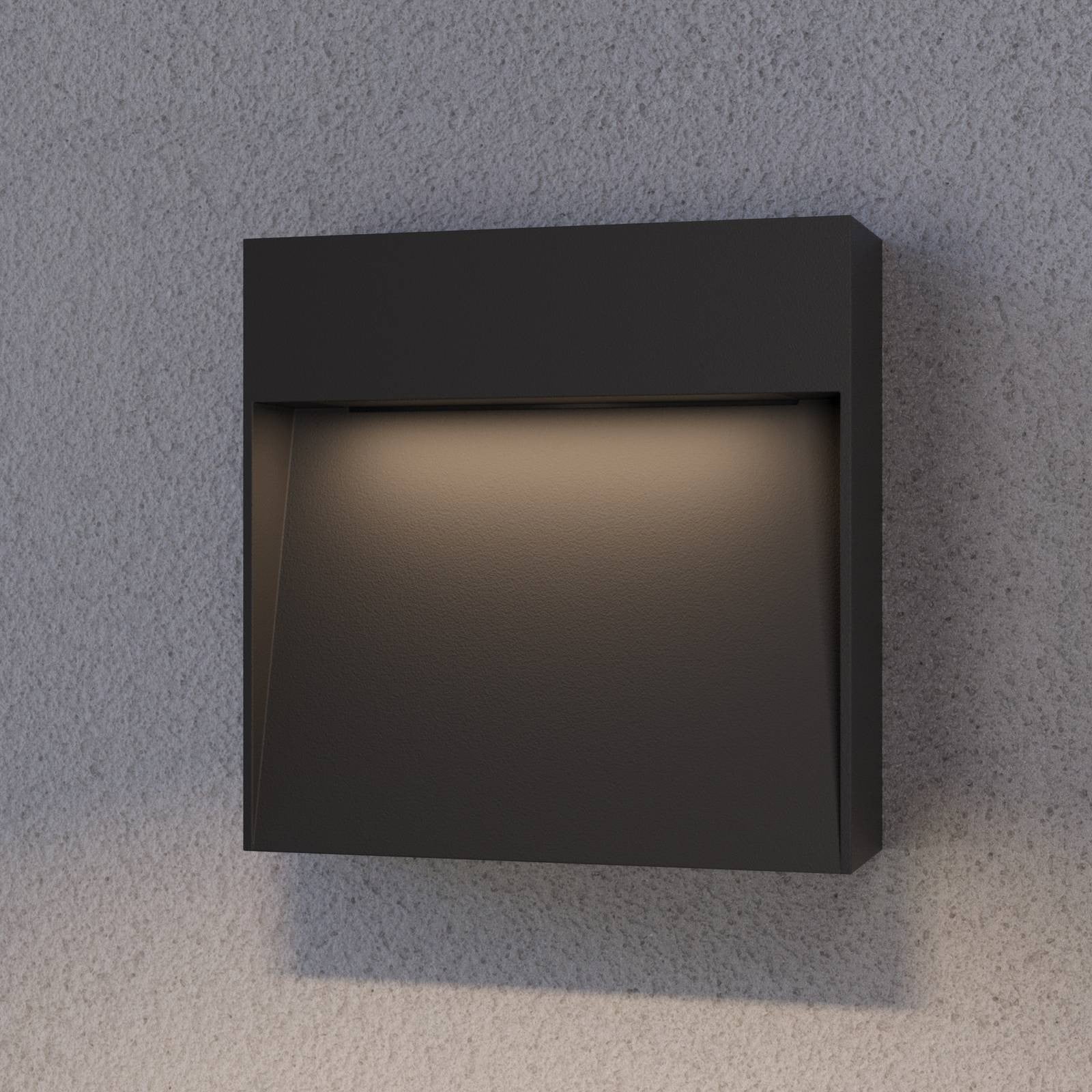 Lucande Noreia LED Buitenwandlamp, Modern, Zwart of Grijs, Aluminium, Dimbaar
