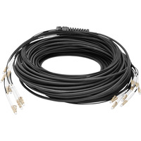 Glasfaser Universal Breakout Kabel, Duplex, LC/UPC Stecker, Multimode OM4 schwarz, 100 Meter, vorkonfektioniert