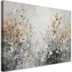 WANDBILD pflanzen abstrakt botanisch gold