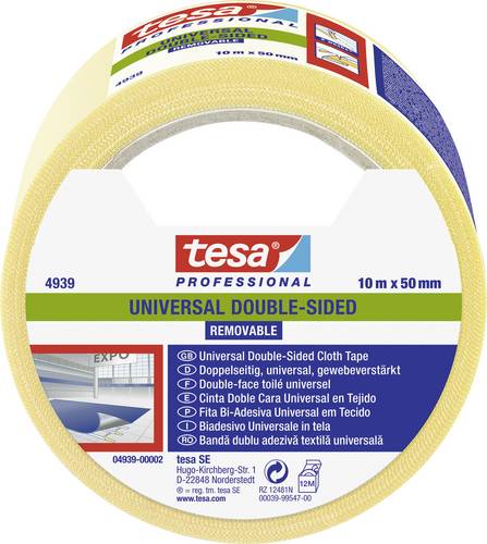 Tesa UNIVERSAL REMOVABLE 04939-00002-11 Verlegeband tesa Professional Weiß (L x B) 10m x 50mm 1St.